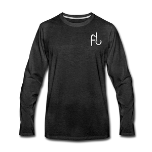 Flip Lures Long Sleeve T-Shirt w/ White Logo - charcoal gray