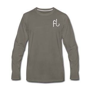 Flip Lures Long Sleeve T-Shirt w/ White Logo - asphalt gray