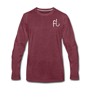 Flip Lures Long Sleeve T-Shirt w/ White Logo - heather burgundy