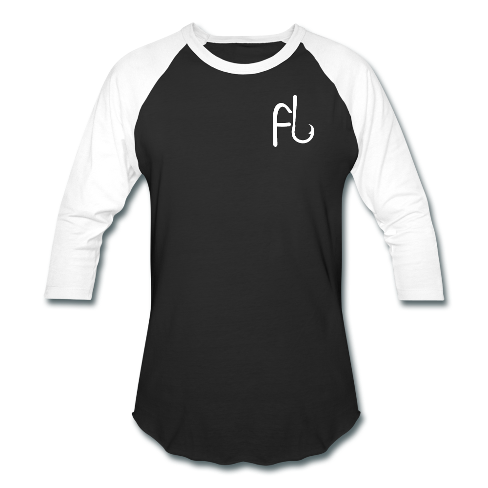 Flip Lures White logo Unisex Baseball T-Shirt - black/white