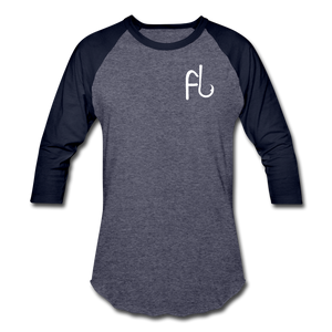 Flip Lures White logo Unisex Baseball T-Shirt - heather blue/navy