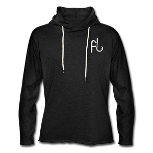 Flip Lures White Logo Unisex Lightweight Terry Hoodie - charcoal gray