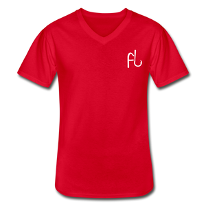 Flip Lures White Logo V-Neck T-Shirt - red