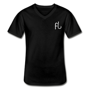 Flip Lures White Logo V-Neck T-Shirt - black
