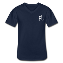 Load image into Gallery viewer, Flip Lures White Logo V-Neck T-Shirt - navy
