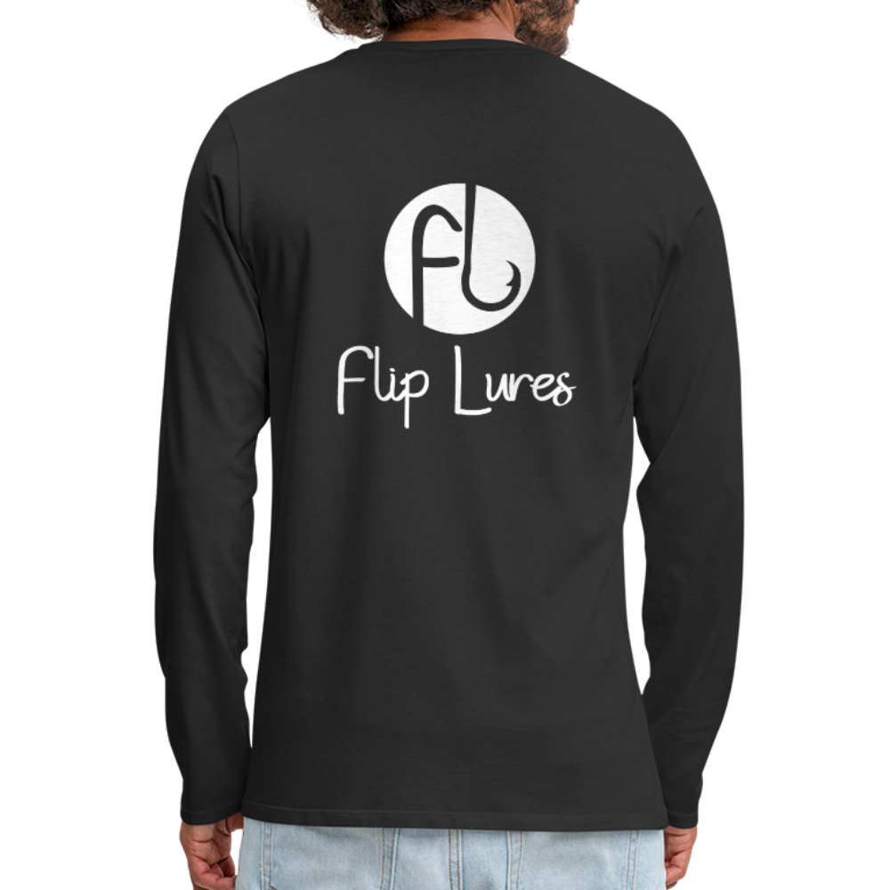 Flip Lures White Logo Back and Front Long Sleeve T - black