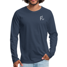 Load image into Gallery viewer, Flip Lures White Logo Back and Front Long Sleeve T - navy
