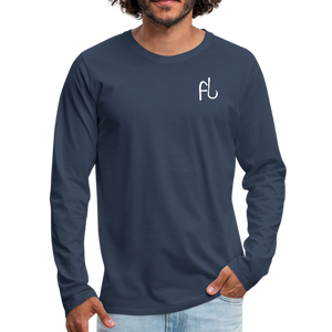 Flip Lures White Logo Back and Front Long Sleeve T - navy