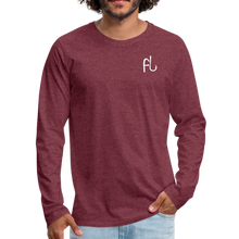 Load image into Gallery viewer, Flip Lures White Logo Back and Front Long Sleeve T - heather burgundy
