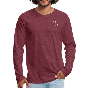 Flip Lures White Logo Back and Front Long Sleeve T - heather burgundy