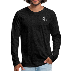 Flip Lures White Logo Back and Front Long Sleeve T - charcoal gray